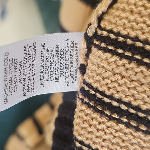 New INDUSTRY REPUBLIC CLOTHING Saddle Stripe Crewneck Sweater XL Khaki/Navy - Picture 14 of 14